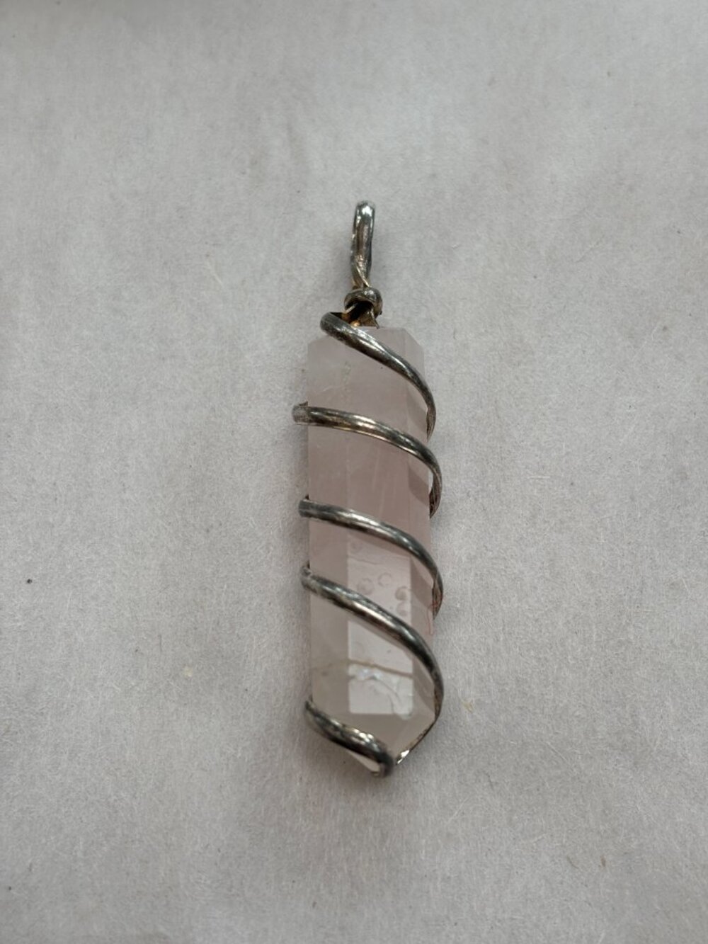 Pale Rose Quartz Necklace charm